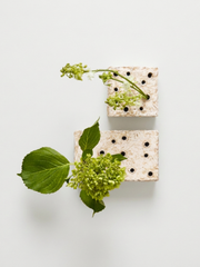 Ceramic Flower Frog Block, White Patina