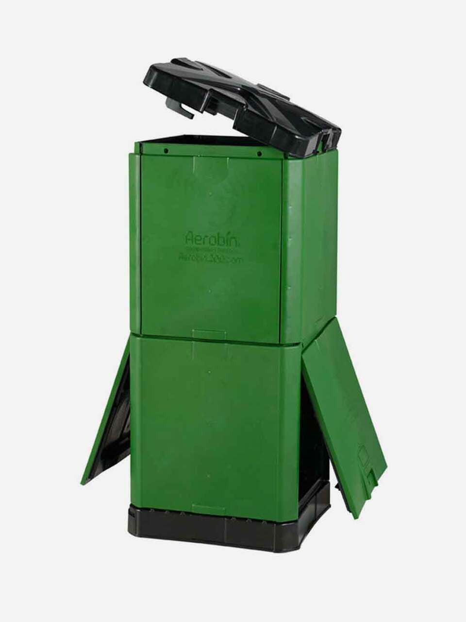 Aerobin 200-litre compost bin made of durable material, with lid and ventilation for efficient composting.