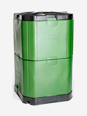 Aerobin 400 Litre Compost Bin by Aerobin, showing the green compost bin with lid and ventilation features.
