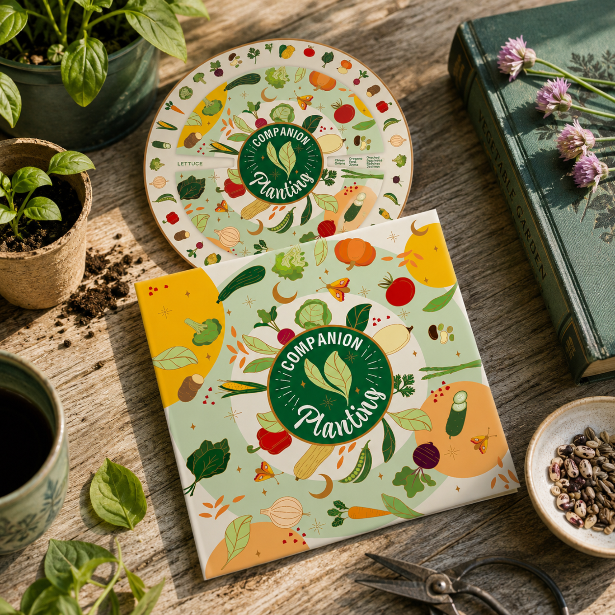 Companion Planting Spinner Card – Garden Guide for Thriving Crops & Natural Pest Control