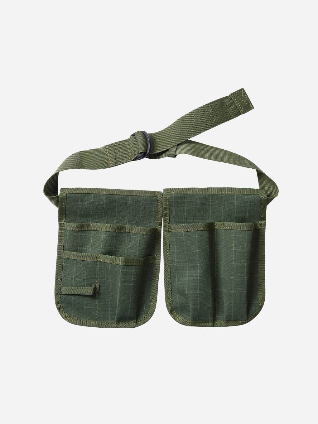 Bugg limited edition khaki tool pouch with multiple compartments and durable fabric for carrying tools.