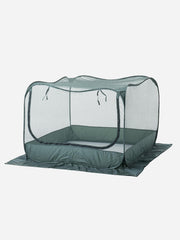 Buggs net garden cloche tunnel, 1.25m x 1.25m x 0.92m, made of durable mesh for protecting plants in the garden.