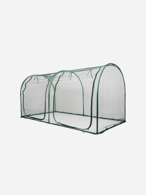 Bugg net tunnel measuring 2.5m x 1.25m x 1.25m, made of durable mesh net for outdoor protection and enclosure.