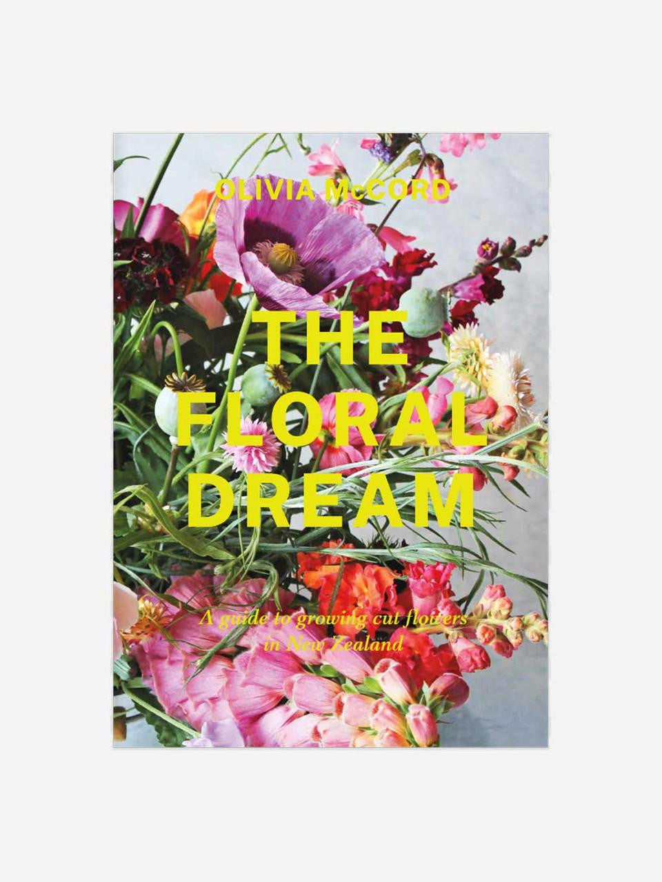 Close-up of The Floral Dream book cover by Olivia McCord, featuring vibrant floral artwork on a white background.
