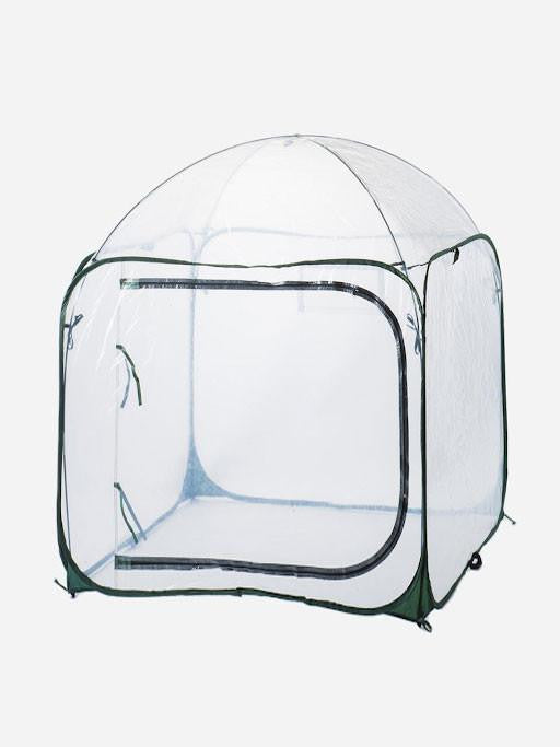 Bugg poly tunnel garden cover measuring 1.25m square, weather-resistant poly cover for protecting plants in outdoor gardens.
