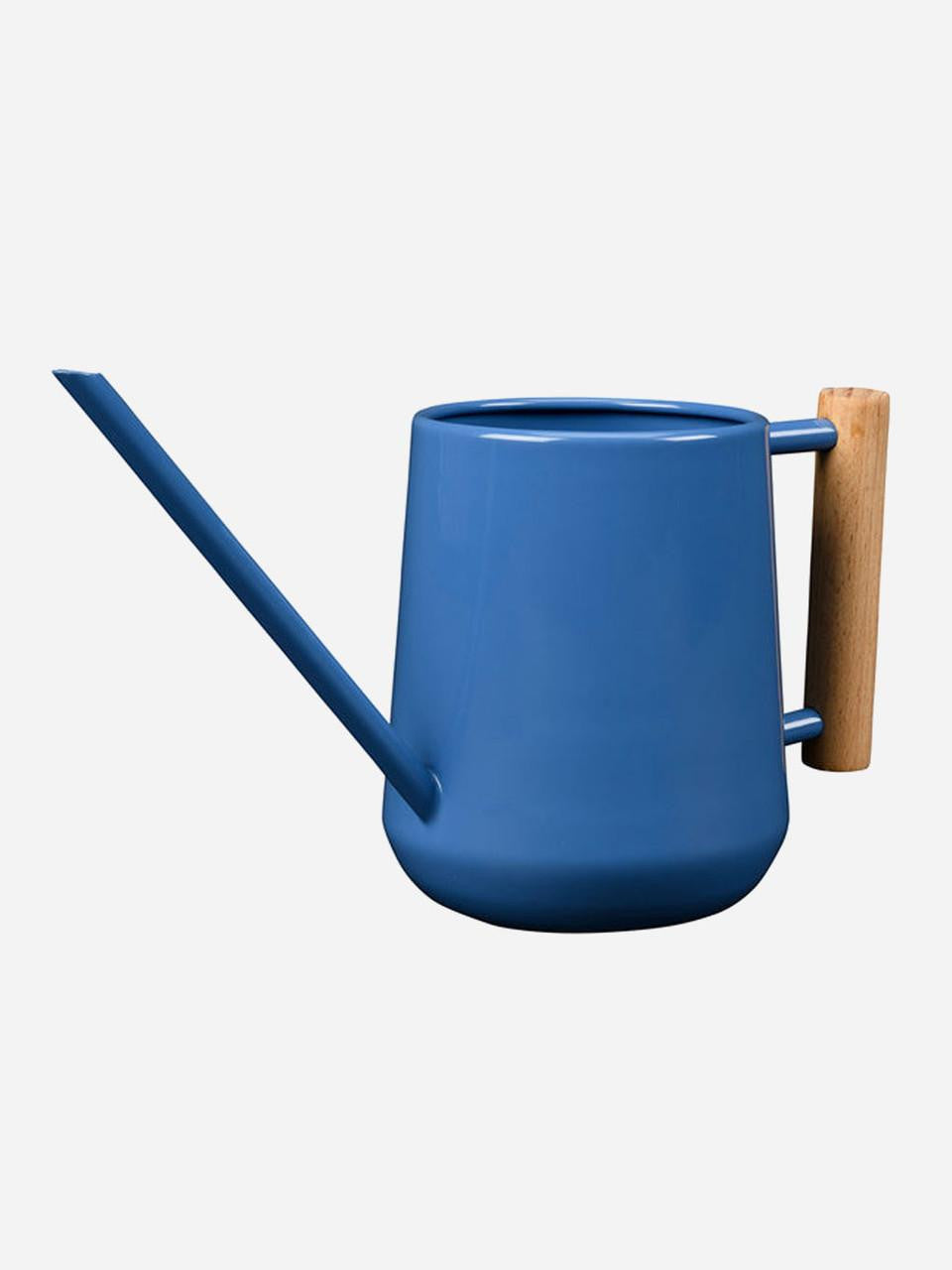 Indoor watering can in Cotswold Blue by Burgon & Ball, featuring a sleek design and a comfortable handle for easy watering.