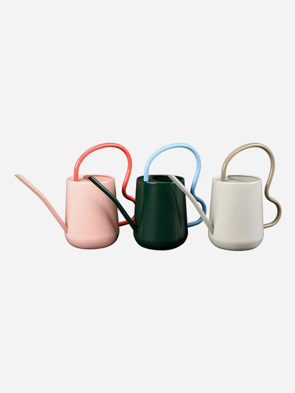 Burgon & Ball scalloped indoor watering can with mushroom-shaped spout for watering indoor plants.