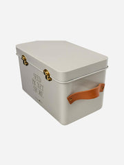 Burgon & Ball mushroom-shaped seed packet storage tin with vintage-style design and secure lid for garden seed organization.