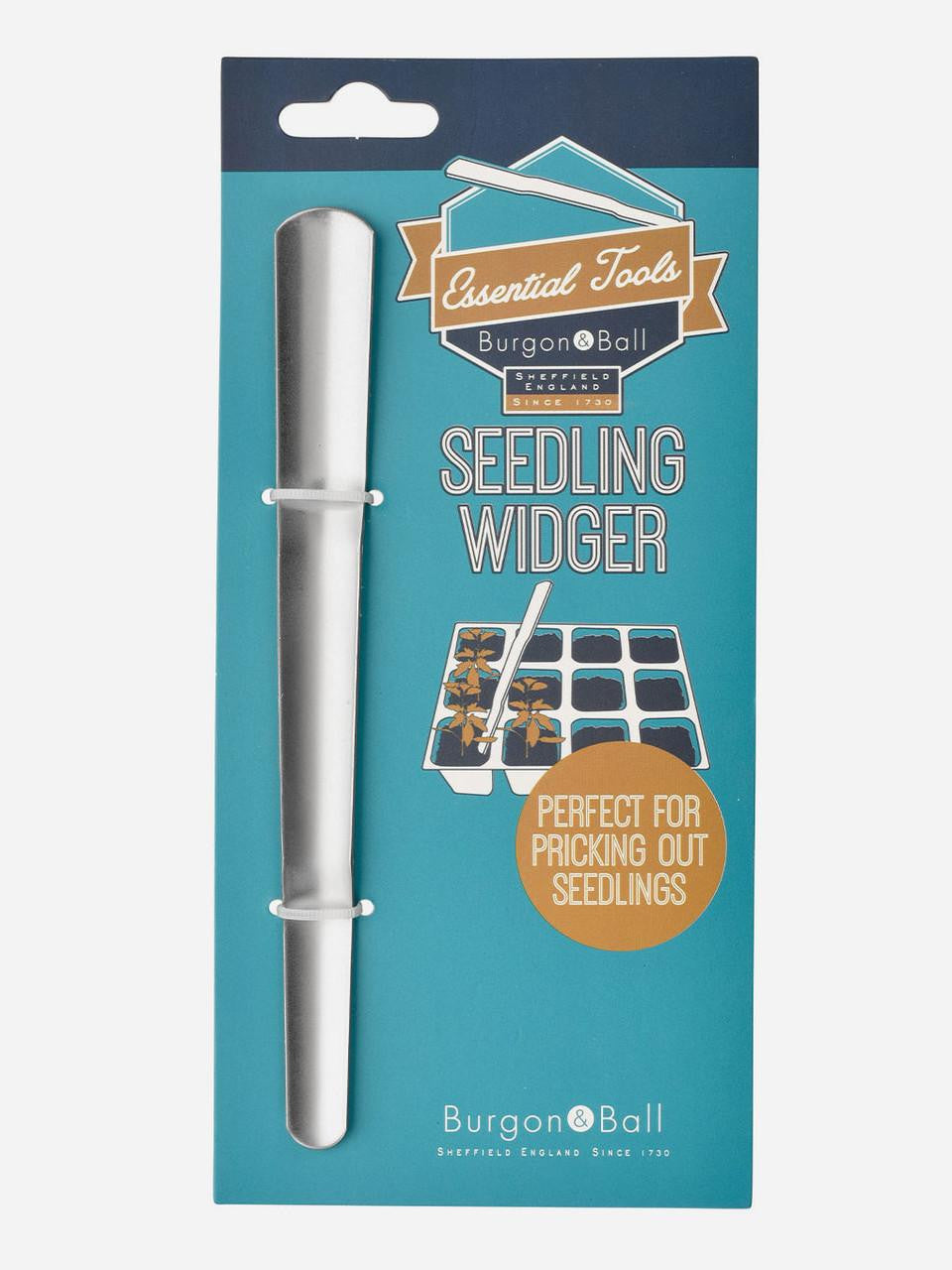 Burgon & Ball seedling widger with wooden handle for precise planting and transplanting of seedlings in the garden.