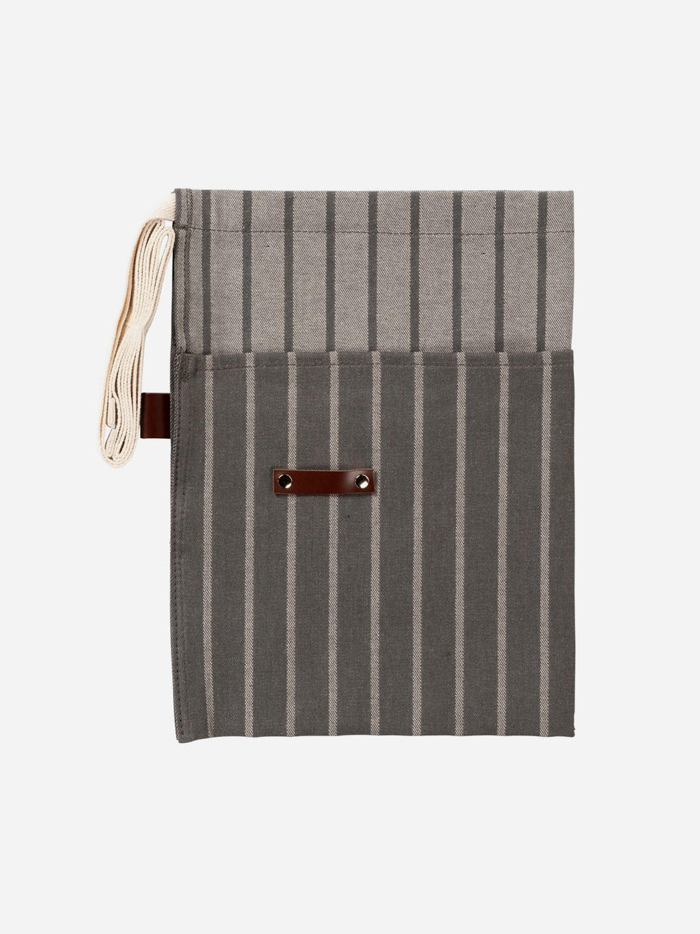 Navy Sophie Conran waist apron by Burgon & Ball with adjustable ties and practical pockets for cooking or gardening.