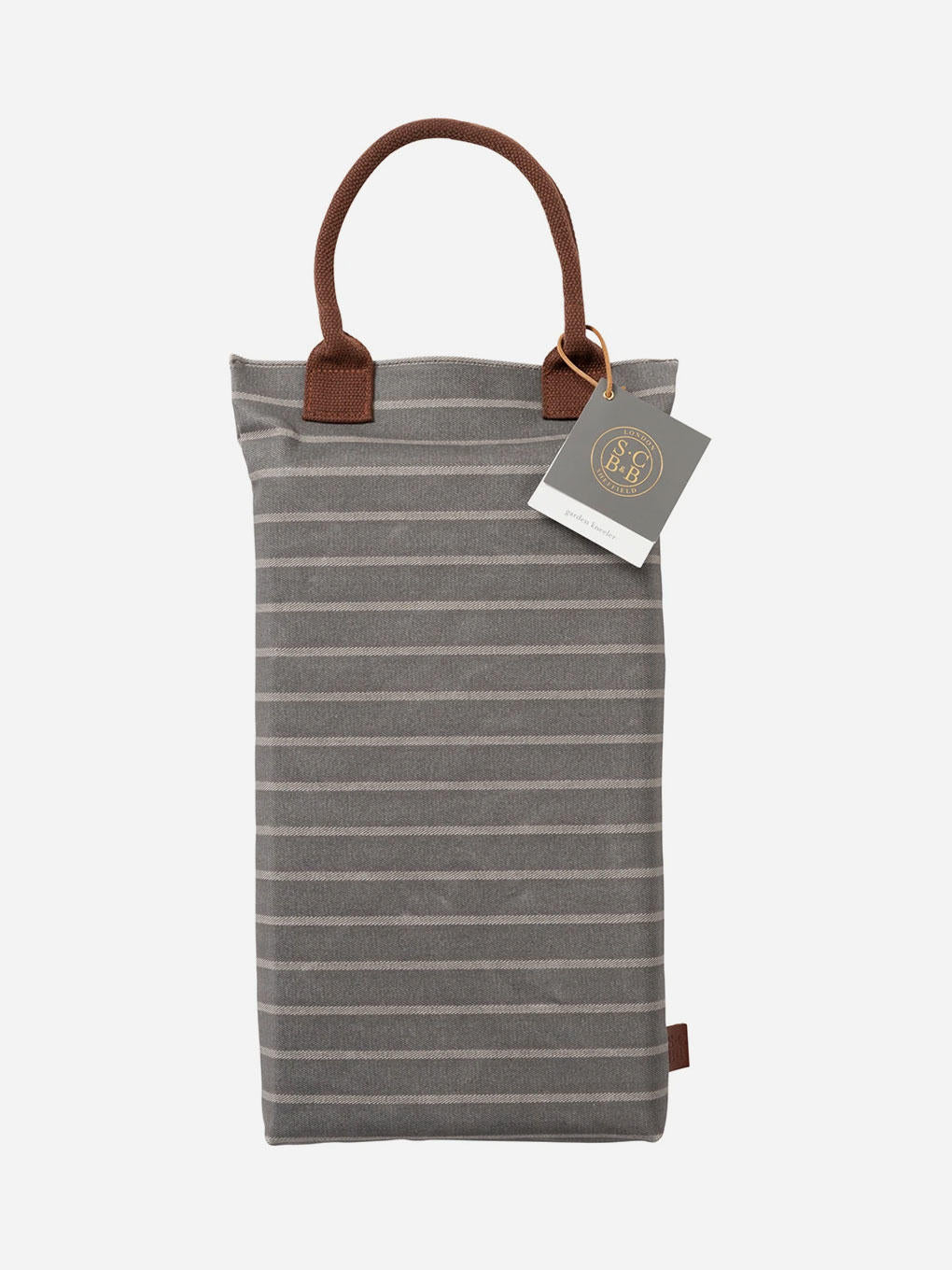 Navy Sophie Conran kneeler by Burgon & Ball with padded cushion for gardening comfort and support.