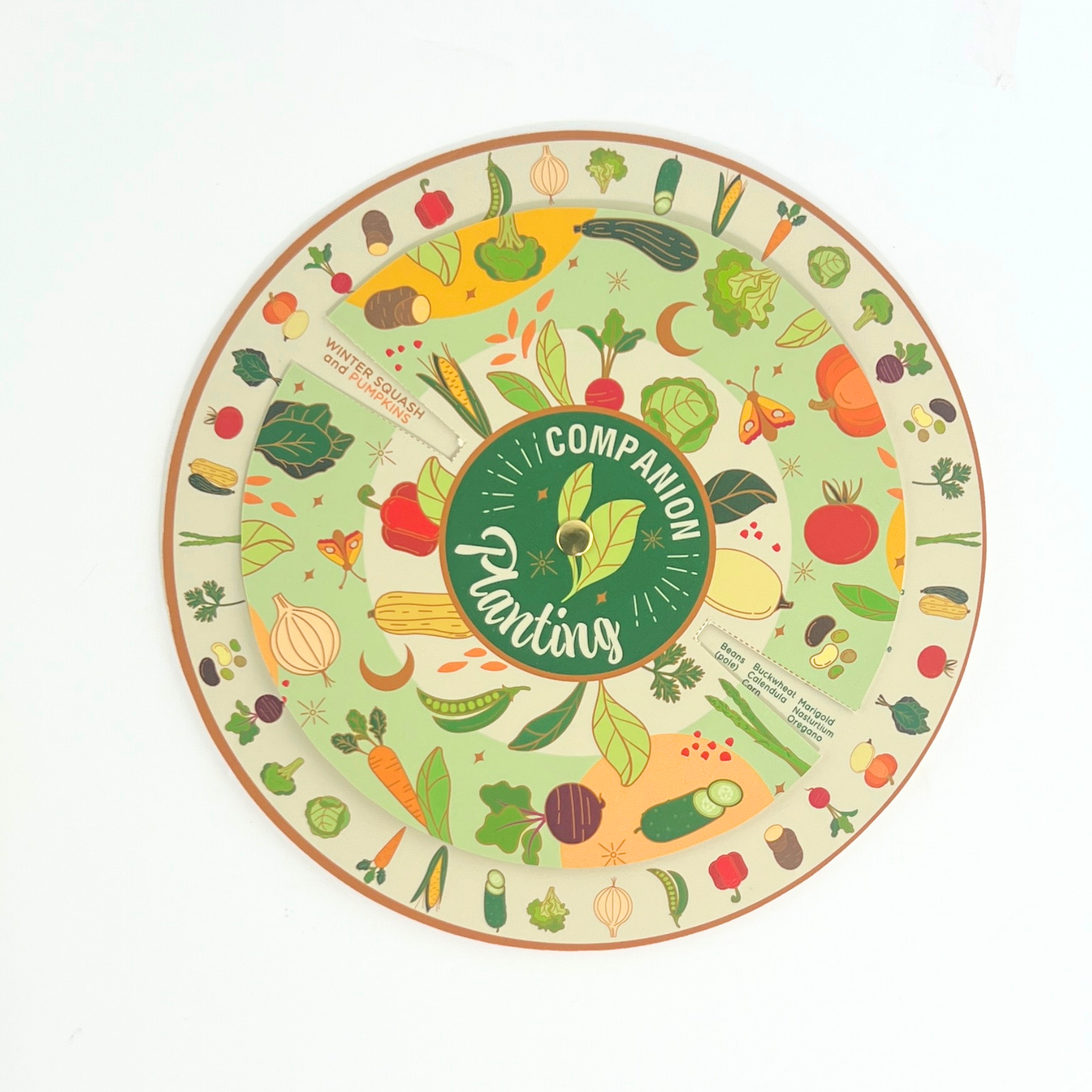 Companion Planting Spinner Card – Garden Guide for Thriving Crops & Natural Pest Control