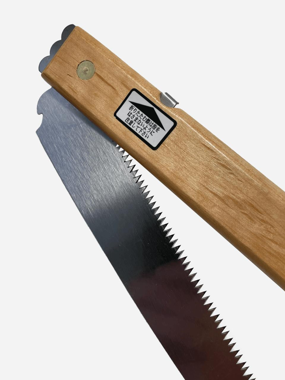 Elephant Tools Folding Pruning Saw 210 with large teeth, compact design for efficient tree trimming and outdoor pruning tasks.
