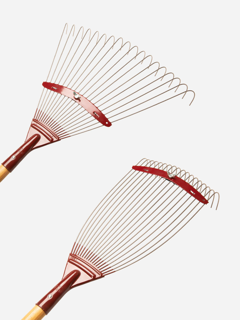 Elephant Tools rake with sturdy handle and metal tines, ideal for gardening and yard cleanup tasks.