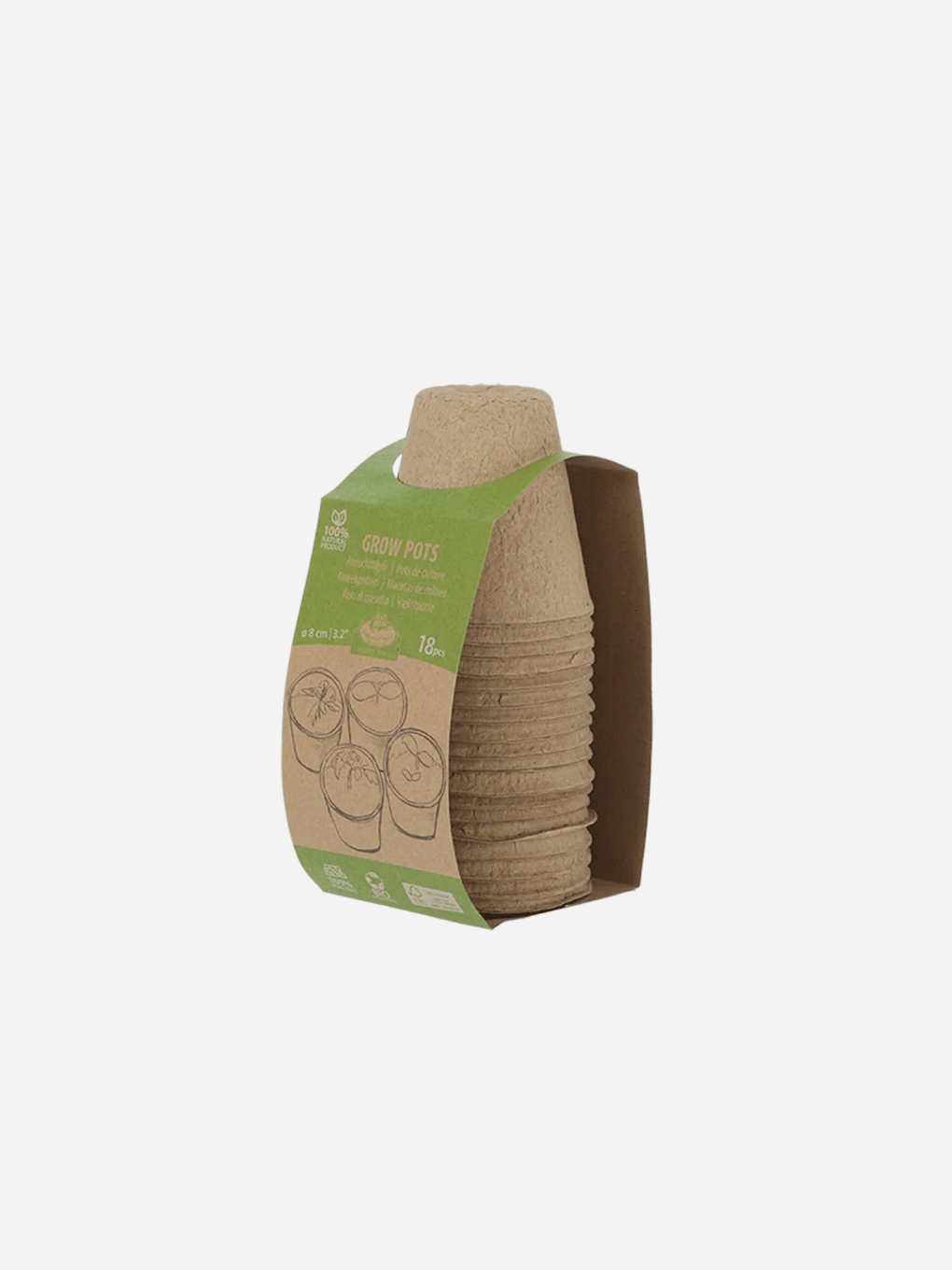 Small round grow pot by Esschert Design, 6x5cm, ideal for seedlings and small plants, with a simple, functional design.