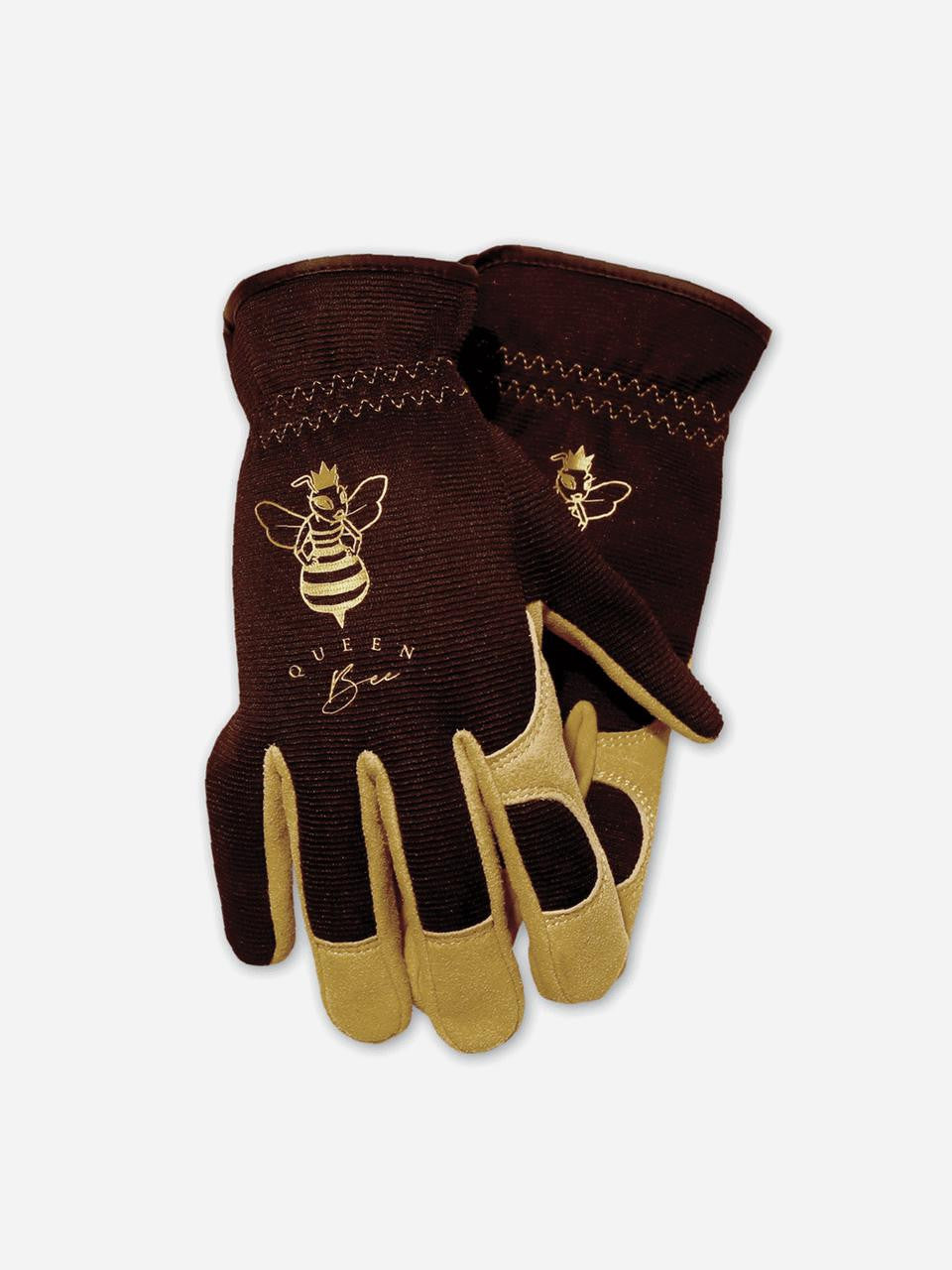 Garden Keepers Queen Bee Gloves, small size, durable protective gardening gloves with bee-friendly design.