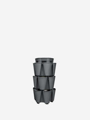 GreenStalk 3-tier vertical planter in sleek black, showcasing multiple planting tiers in a modern, space-saving garden design.