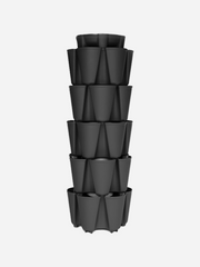 GreenStalk 5-tier original vertical planter in sleek black, showcasing multiple planting levels and modern design.