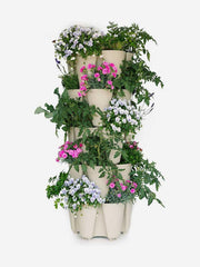 GreenStalk 5-tier original vertical planter in stunning stone with multiple planting levels, ideal for indoor or outdoor gardening.
