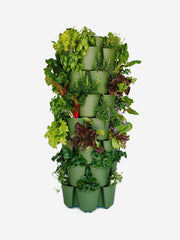 GreenStalk 7-tier vertical planter with lush green plants, showcasing its multi-level design for indoor or outdoor gardening.