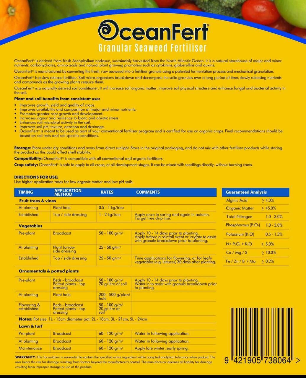 Grosafe OceanFert 8kg fertilizer bag with blue and white packaging, showing product label and branding.