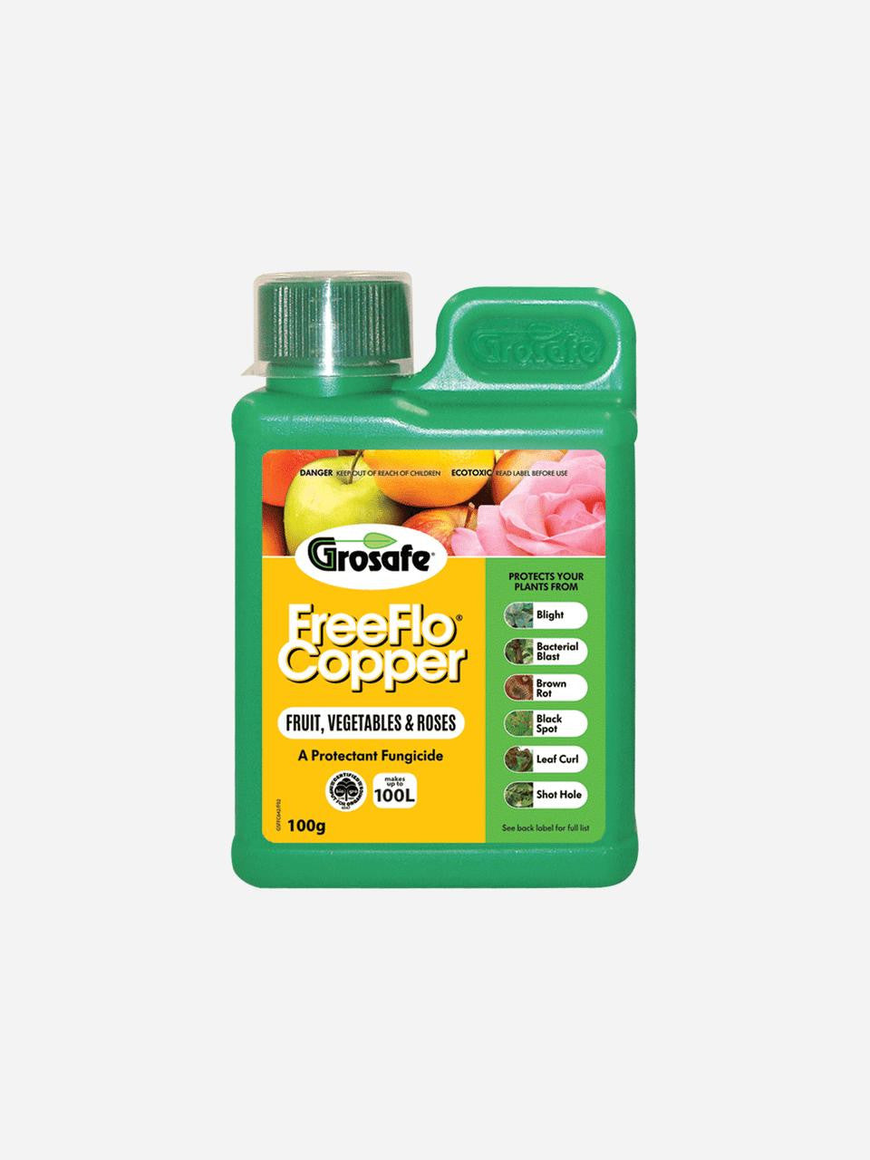 Grosafe Free Flo™ Copper 100g, a container of copper for industrial or craft use, with clear labeling on the package.