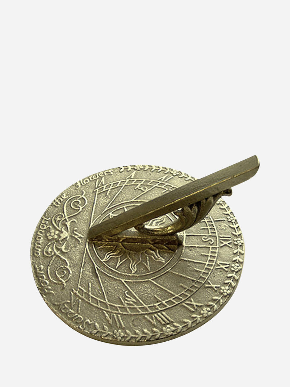 Brass Sundial medium 200mm with detailed engraved hour markings for garden and outdoor display — Bugg