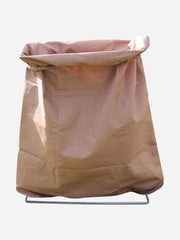 Gubba garden cleanup bag with tie and stand, durable fabric for collecting leaves and yard debris during outdoor gardening.