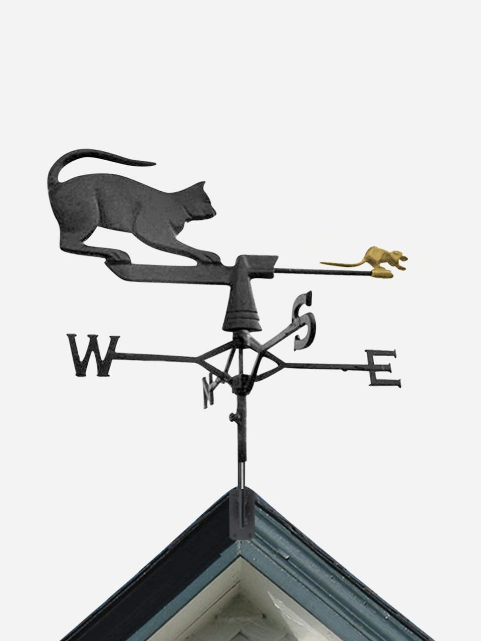 Gubba Weathervane Cat in metal, charming feline design for garden and outdoor decoration — Bugg