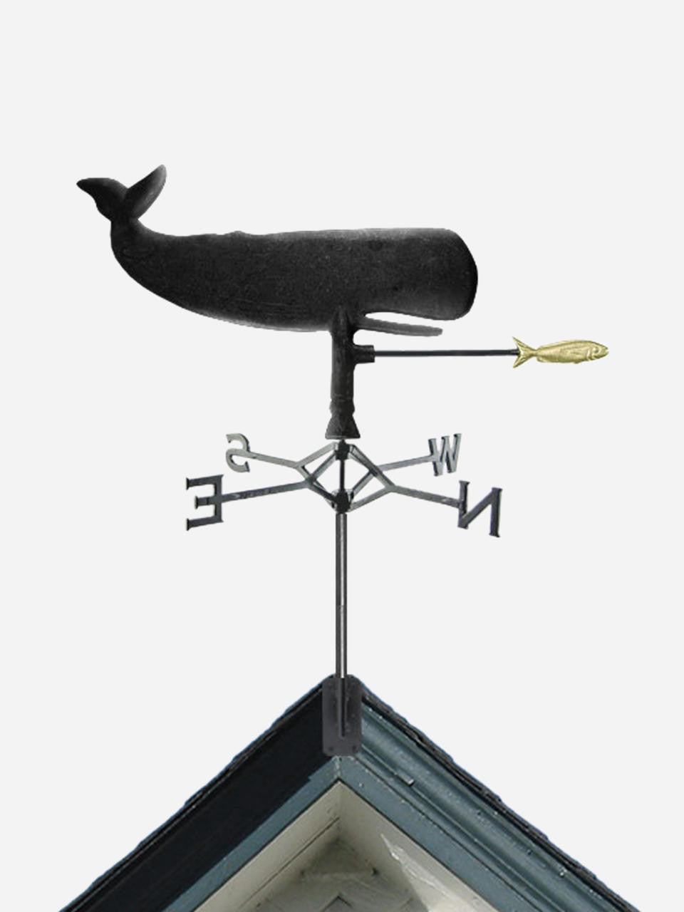 Gubba Weathervane Whale in metal, majestic marine design for garden and coastal outdoor display — Bugg
