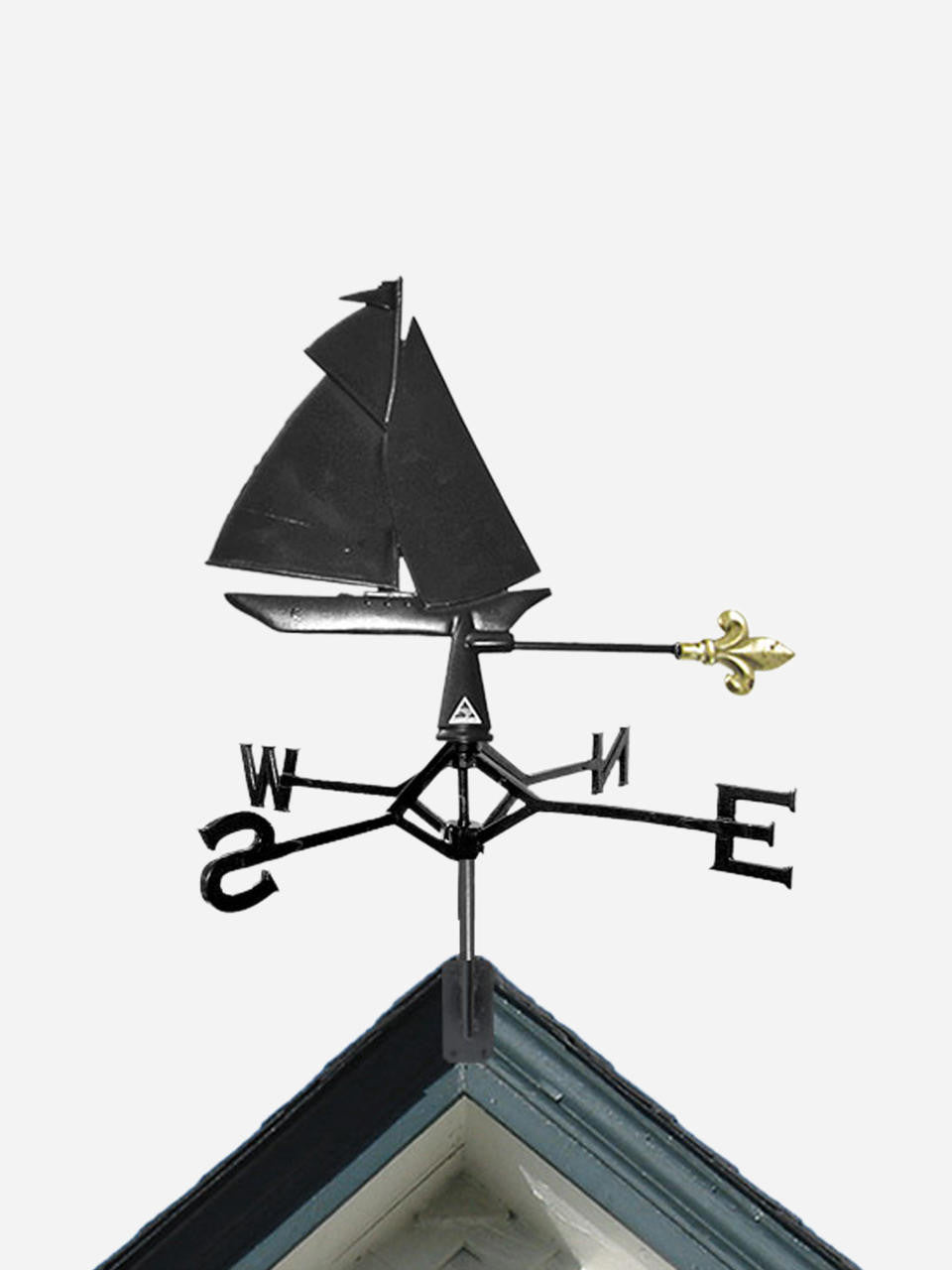 Gubba Weathervane Yacht in metal, nautical design for garden and coastal outdoor display — Bugg