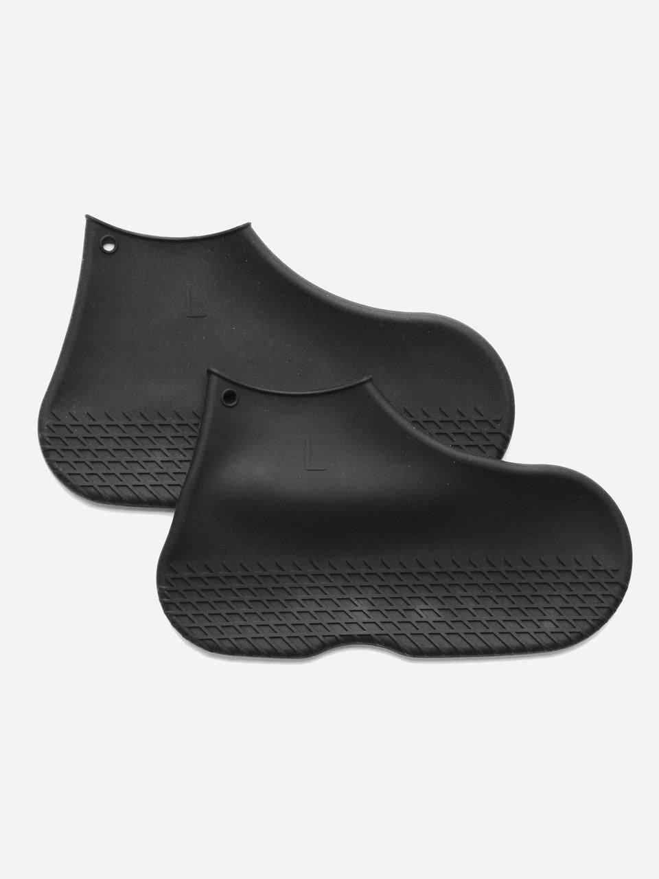 Gubba Silicone Overshoes in black, flexible waterproof footwear with slip-resistant soles for outdoor use.