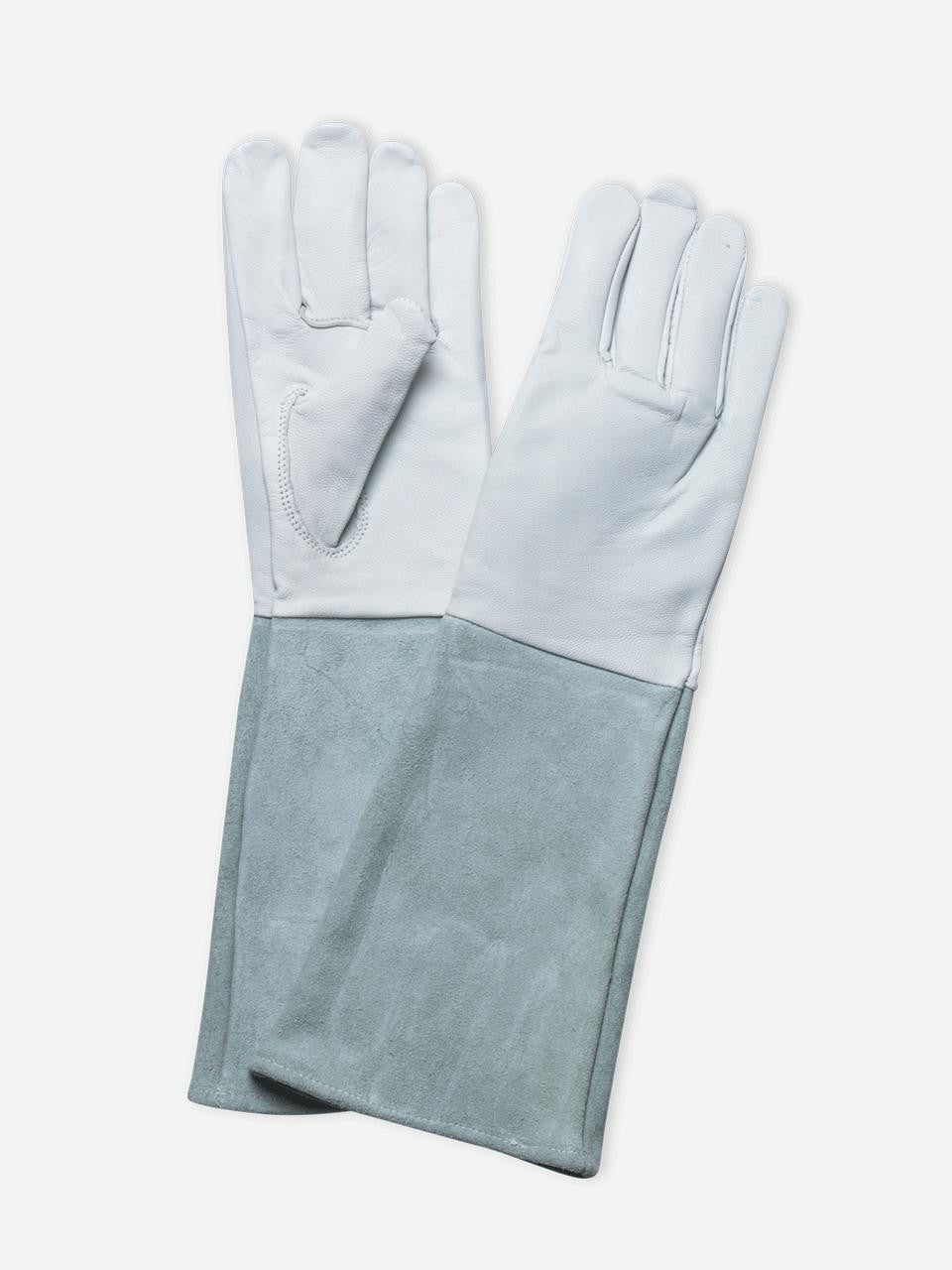 Gubba Thorn Defence Gloves Long in white and rose color, protective gloves with reinforced design for thorn and branch handling.