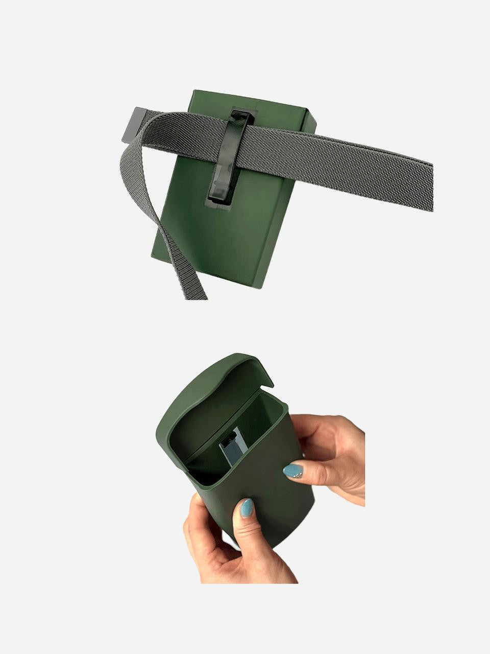 Hachiman green garden tool bag with multiple pockets, sturdy handle, and zipper closure for organizing gardening tools.