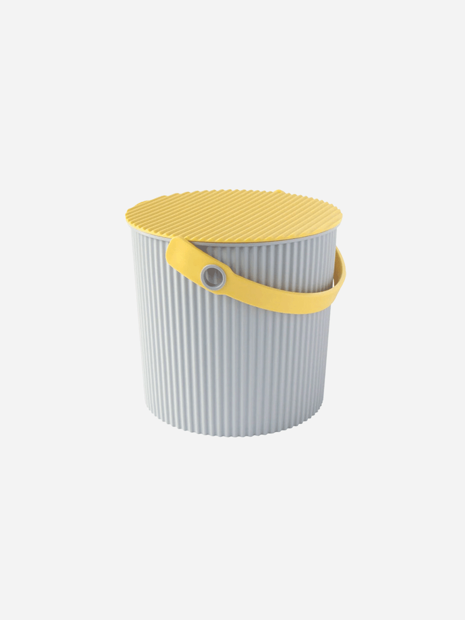 Hachiman Omnioutil Super Bucket Grey in medium size, showing a durable 8-liter plastic bucket with handles.
