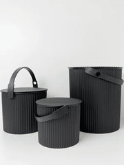 Hachiman Omnioutil Super Bucket in black, 20L, 3 sizes, large plastic utility bucket with sturdy handle for cleaning and storage.