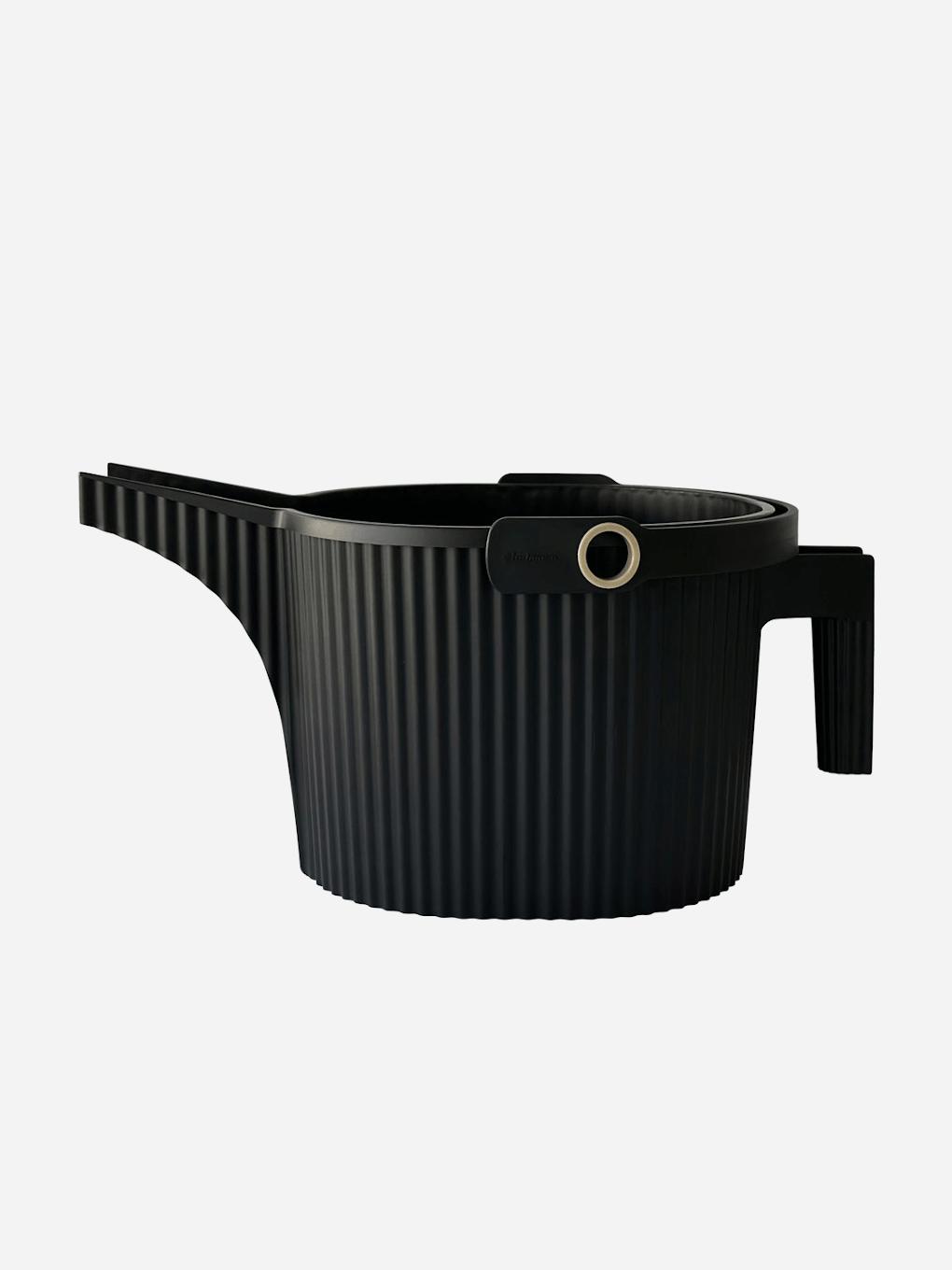 Black Hachiman Garden Beetle Watering Can with a compact 1.5L design, ideal for precise watering in the garden.