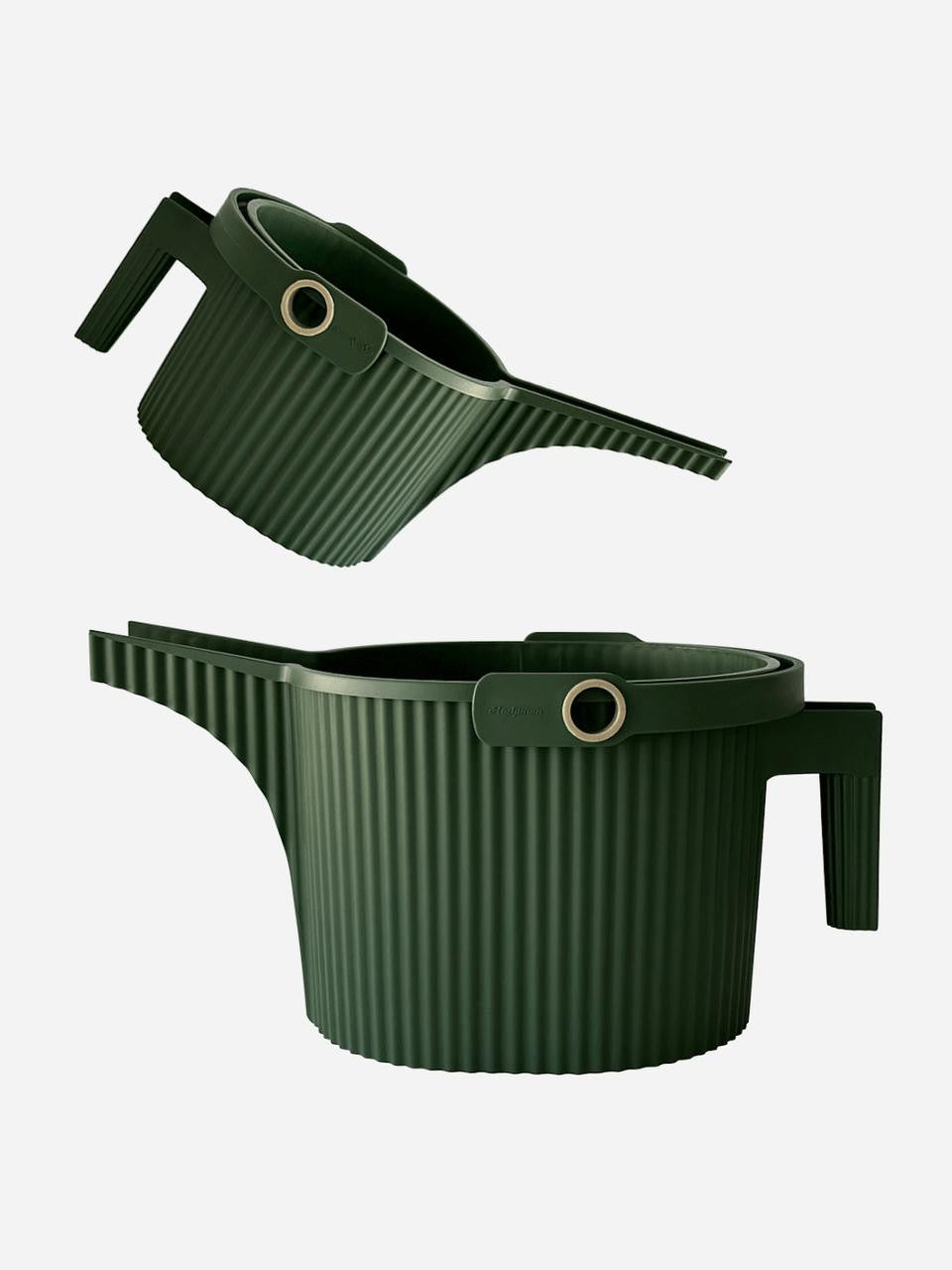 Green Hachiman Garden Beetle Watering Can with 1.5L capacity, featuring a compact design for easy watering in the garden.