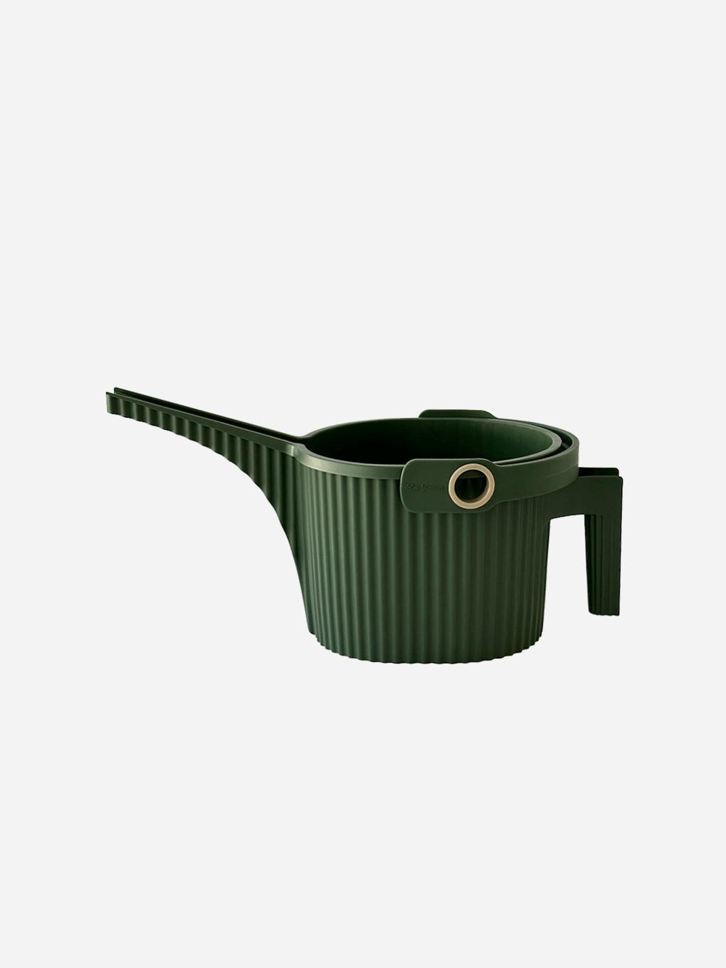 Green Hachiman Garden Beetle Watering Can with 1.5L capacity, featuring a compact design for easy watering of plants and gardens.