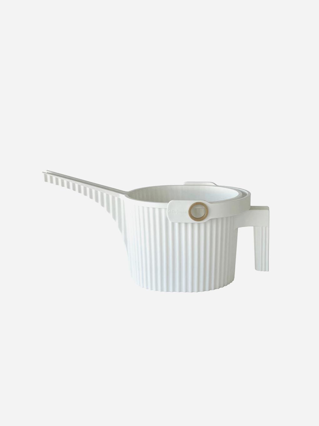 White Hachiman Garden Beetle Watering Can with a compact design and 1.5L capacity, suitable for indoor and outdoor watering.