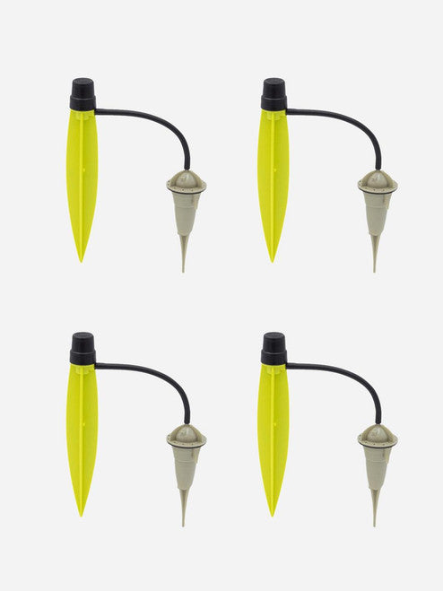 Iriso drip feed bottle watering system, 4-pack, with adjustable delivery tubes for automatic plant irrigation.