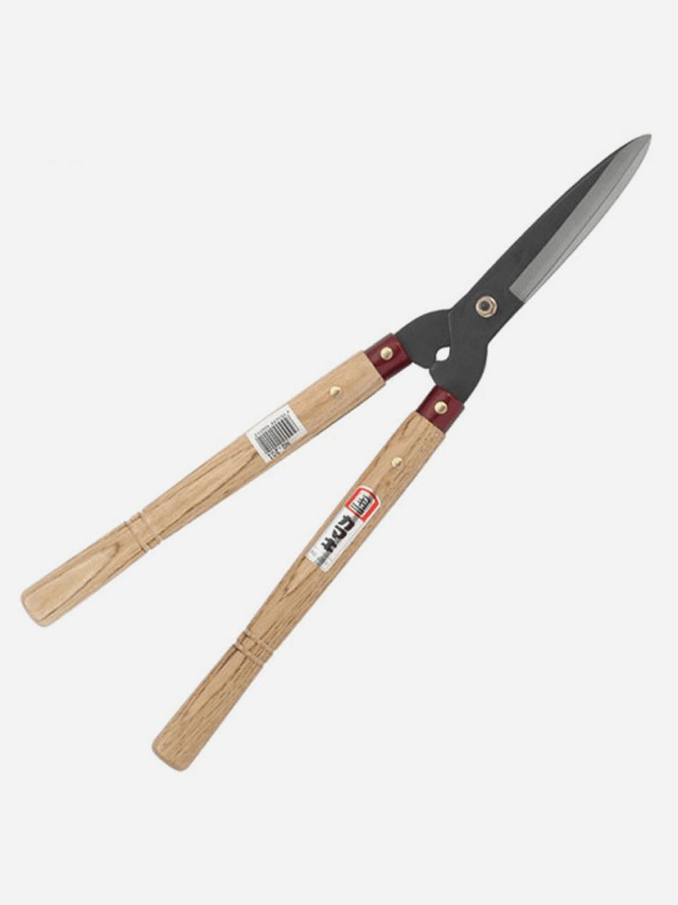 Kamaki Hedge Shears 201 with sharp blades for trimming hedges and shrubs, ergonomic handles for easy gardening.