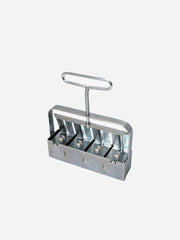 Mini Ladbrooke Soil Blocker 4 for creating compact soil blocks, shown with its ergonomic handle and sturdy construction.