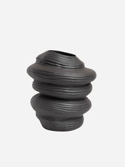 Black Capas Vase by Ned Collections, showcasing a sleek ceramic design with a modern finish.