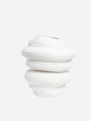 White Capas Vase by Ned Collections, showcasing a sleek ceramic design ideal for contemporary home decor.