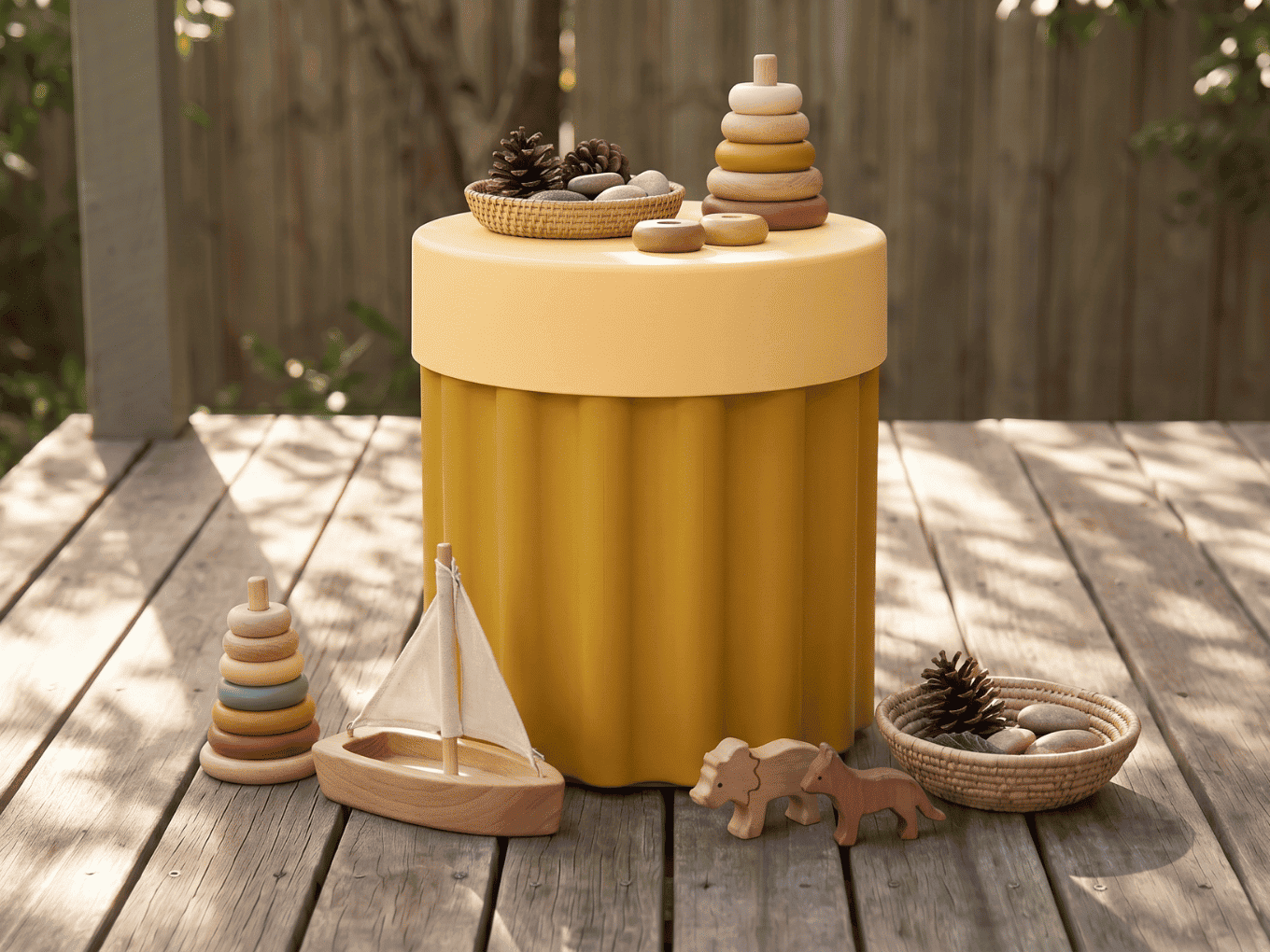 Grey Harry Bucket from Ned Collections featuring a soft fabric exterior and sturdy handle, ideal for storage or decoration.