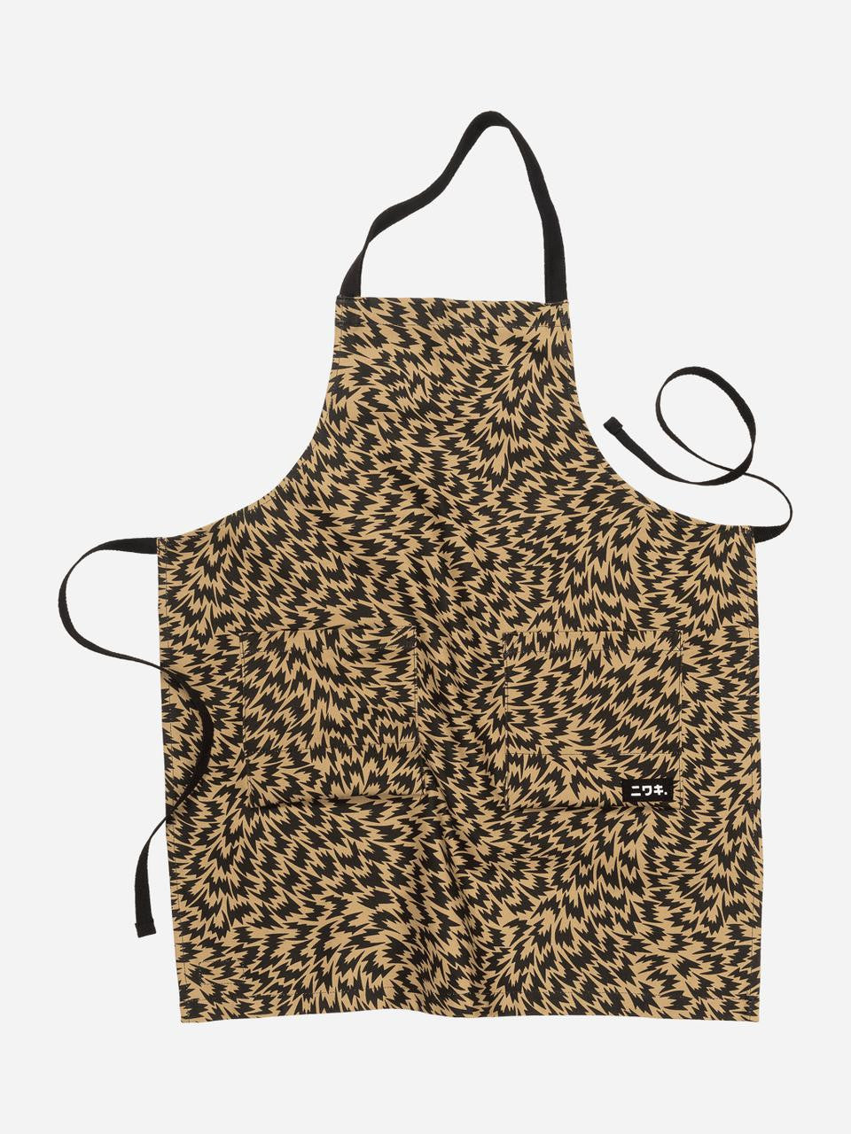 Niwaki Eley Kishimoto X Flash Apron with adjustable straps and colorful pattern, designed for gardening and outdoor work.