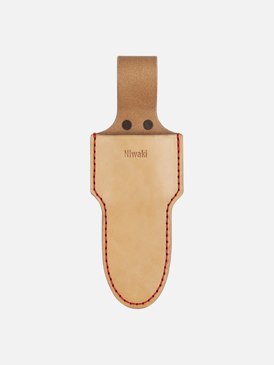 Niwaki single holster for gardening tools, made of durable leather with a loop for holding a pruning shear or small hand tools.