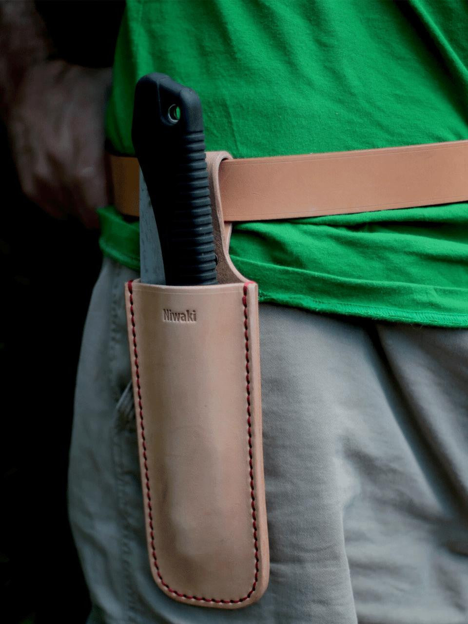 Niwaki single straight holster for gardening tools, made of durable material, designed for easy tool storage and access.