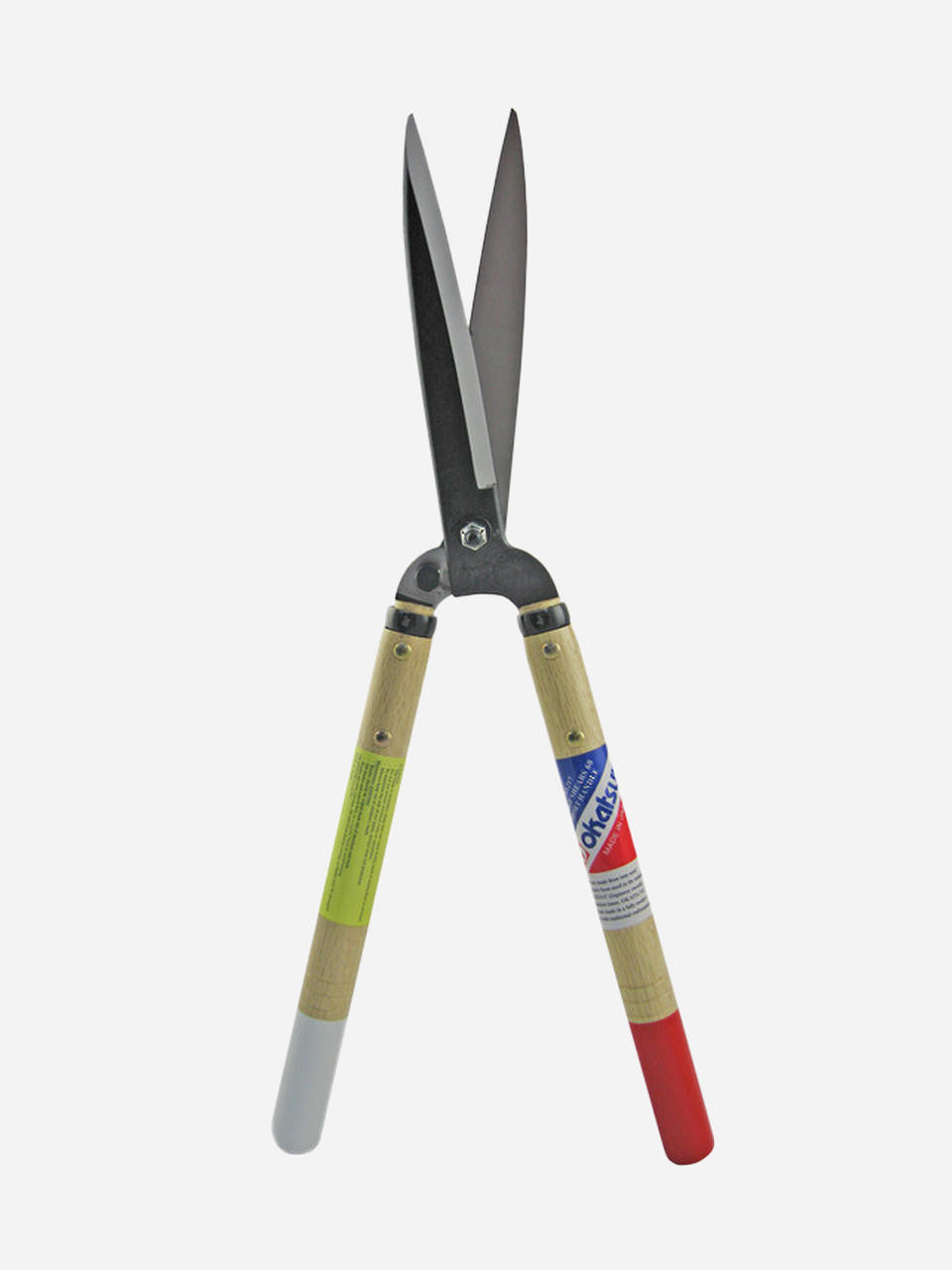 Okatsune Hedge Shears 217 with sharp blades and ergonomic handles for precise trimming of hedges and shrubs.